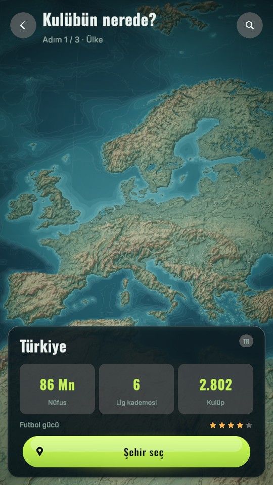 Telefon ekranı: Türkiye seçili dünya haritası